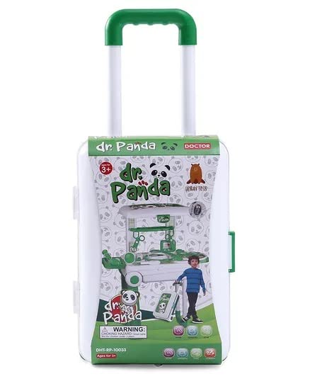 Sunil Enterprise | Deluxe Doctor Set Convertible Suitcase , Portable Role Play Toy Set with Accessories- Panda Green for Age 3+ (Doctor Set)