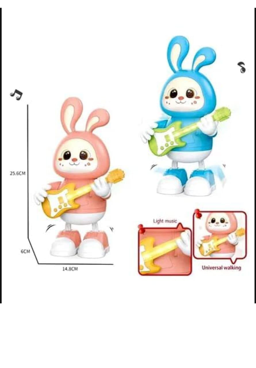 Musical Rabbit Dancing and Singing Plush Rabbit Soft Toy for Kids (Blue 28 cm)