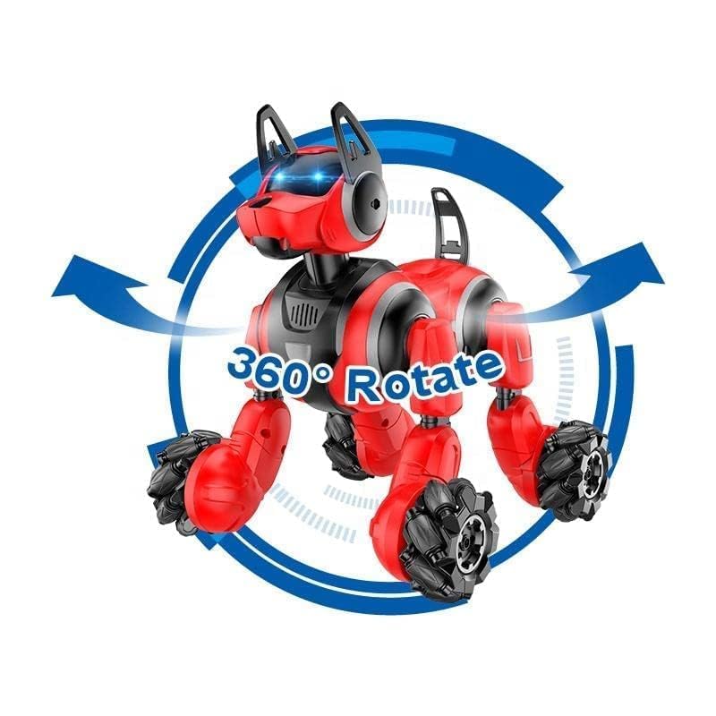 Relizaa Robot Dog for Kids, Remote Control Robot Rechargeable Programing Stunt Robo Dog with Sing, Dance, Touch Function, Robotic Dog Toy for Boys Ages 5+ Birthday Gifts, Red(Stunt Dog Pet Red)