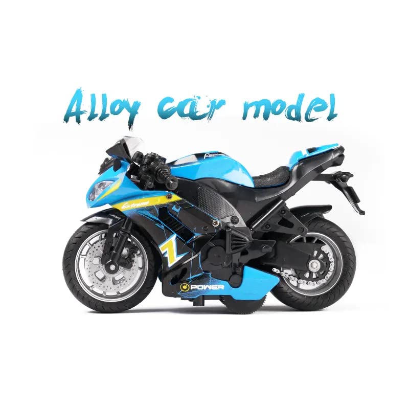 PLUSPOINT Diecast Motorcycle Toy Bike Scale Model Pull Back Vehicles Alloy Simulation Superbike Alloy Tank, Look Alike Models Also for Car Dashboard, Kids, Adult