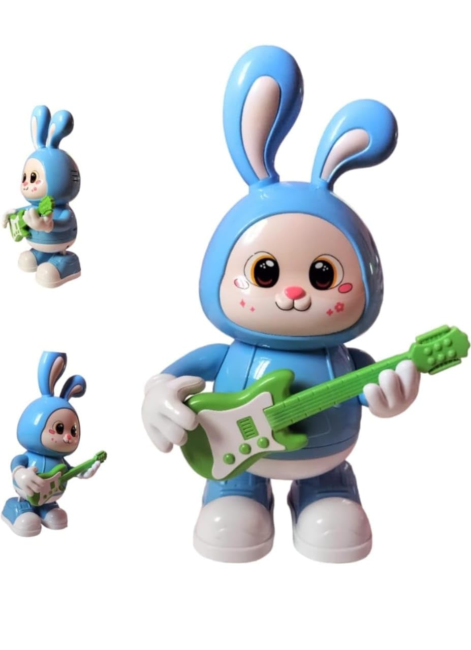 Musical Rabbit Dancing and Singing Plush Rabbit Soft Toy for Kids (Blue 28 cm)