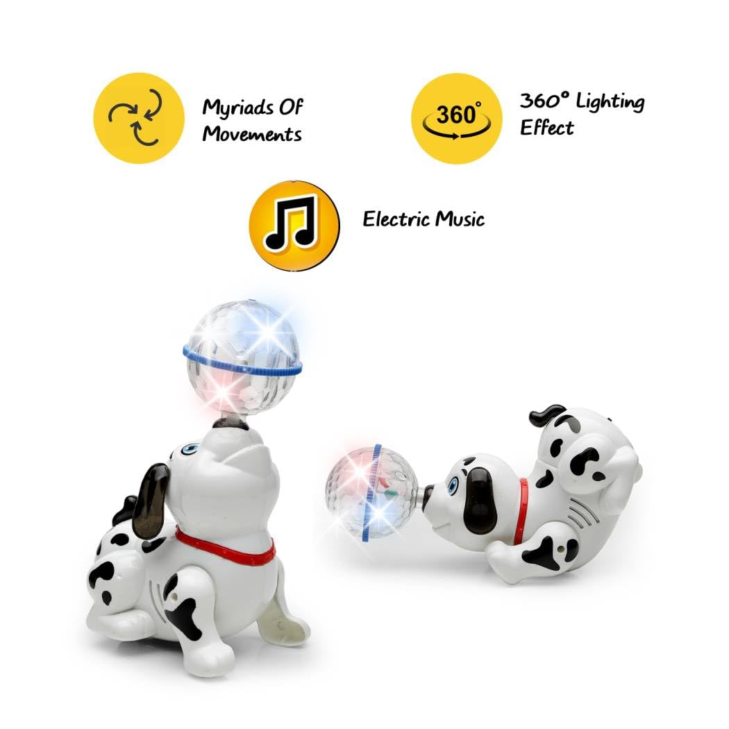 Gooyo 360 ° Rotating Dancing Dog Toy with LED Flashing Lights & Dynamic Sound for Kids