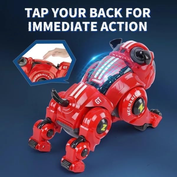 Relizaa Robot Dog for Kids, Remote Control Robot Rechargeable Programing Stunt Robo Dog with Sing, Dance, Touch Function, Robotic Dog Toy for Boys Ages 5+ Birthday Gifts, Red(Stunt Dog Pet Red)