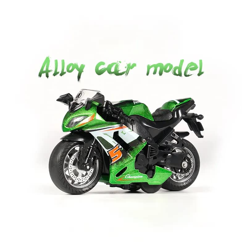 PLUSPOINT Diecast Motorcycle Toy Bike Scale Model Pull Back Vehicles Alloy Simulation Superbike Alloy Tank, Look Alike Models Also for Car Dashboard, Kids, Adult