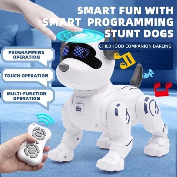 Relizaa Robot Dog for Kids, Remote Control Robot Rechargeable Programing Stunt Robo Dog with Sing, Dance, Touch Function, Robotic Dog Toy for Boys Ages 5+ Birthday Gifts, Red(Stunt Dog Pet Red)