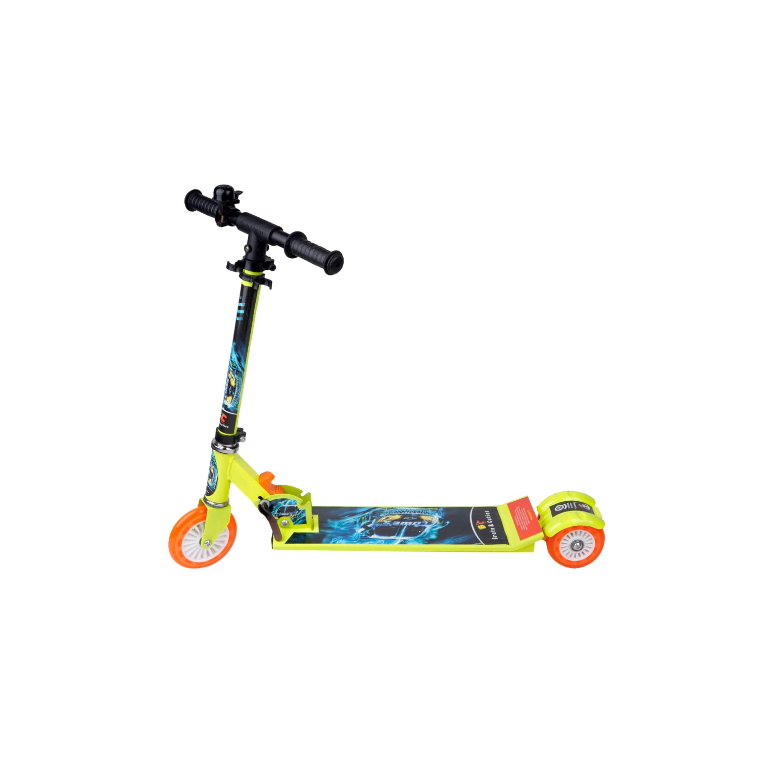 Brats & Cuties Road Runner Alpha MS Scooter for Kids of 3 to 14 Years Skating Kids Kick Scooters with Ting Ting Bell - Weight Capacity utpo 35Kgs (Black)