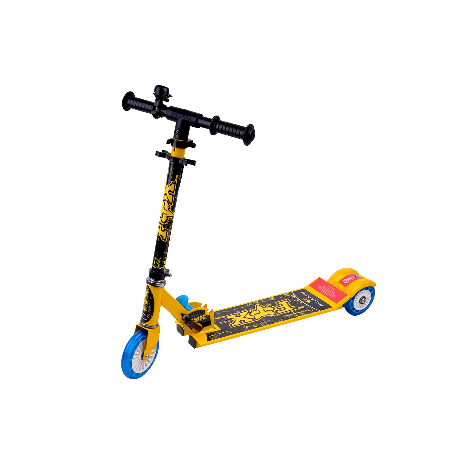 Brats & Cuties Road Runner Alpha MS Scooter for Kids of 3 to 14 Years Skating Kids Kick Scooters with Ting Ting Bell - Weight Capacity utpo 35Kgs (Black)