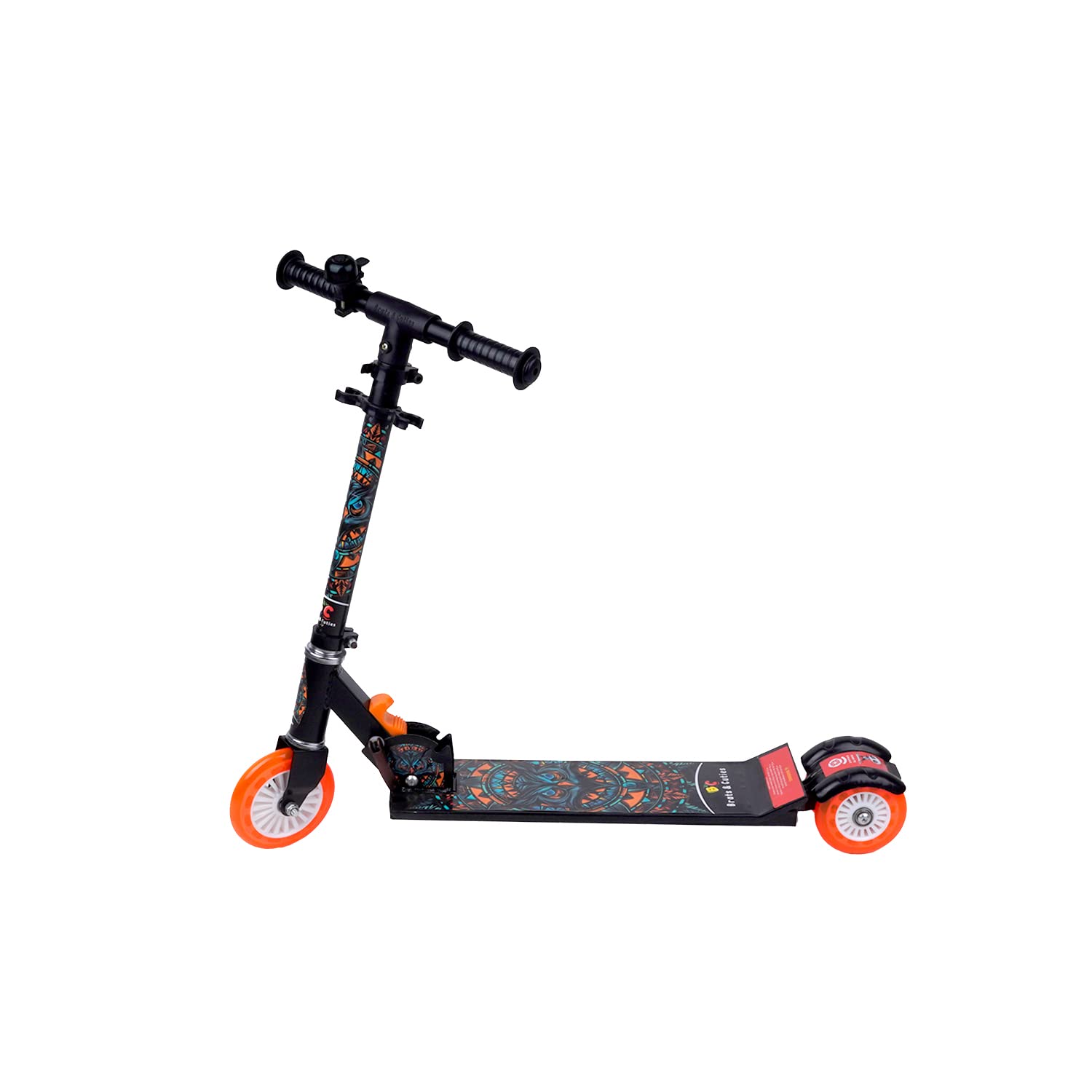 Brats & Cuties Road Runner Alpha MS Scooter for Kids of 3 to 14 Years Skating Kids Kick Scooters with Ting Ting Bell - Weight Capacity utpo 35Kgs (Black)