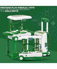 Sunil Enterprise | Deluxe Doctor Set Convertible Suitcase , Portable Role Play Toy Set with Accessories- Panda Green for Age 3+ (Doctor Set)