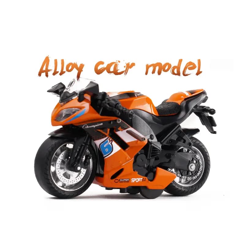 PLUSPOINT Diecast Motorcycle Toy Bike Scale Model Pull Back Vehicles Alloy Simulation Superbike Alloy Tank, Look Alike Models Also for Car Dashboard, Kids, Adult