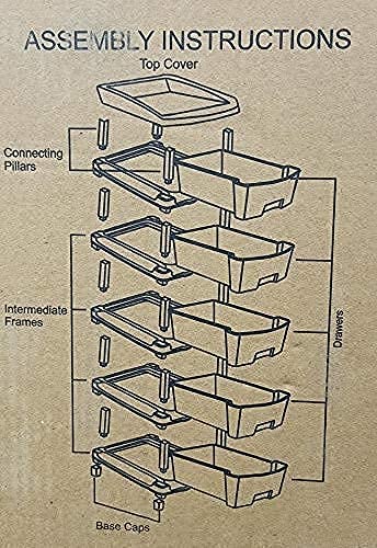 Sorbus Multipurpose Drawer Plastic Modular Chest Storage Organizer Home, Office, Parlor, School, Doctors, Home And Kids (Grey 6Xl), Matte