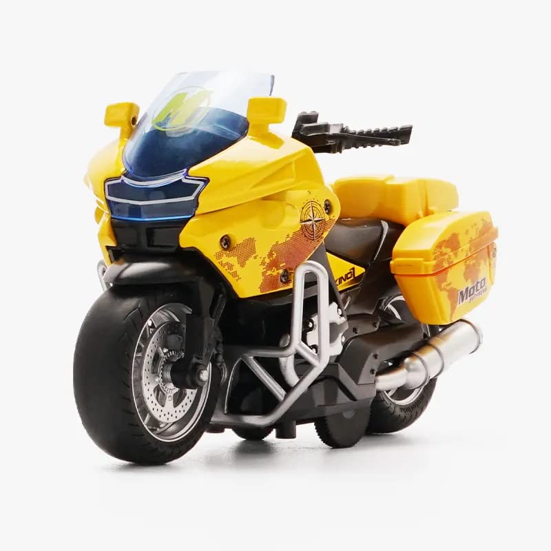 PLUSPOINT Diecast Motorcycle Toy Bike Scale Model Pull Back Vehicles Alloy Simulation Superbike Alloy Tank, Look Alike Models Also for Car Dashboard, Kids, Adult