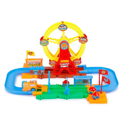 YGOG New Kids Plastic Train Track Set Toy with Sound and Lights for Kids (Multicolor) (Ferris Wheel Train Set)