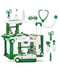 Sunil Enterprise | Deluxe Doctor Set Convertible Suitcase , Portable Role Play Toy Set with Accessories- Panda Green for Age 3+ (Doctor Set)