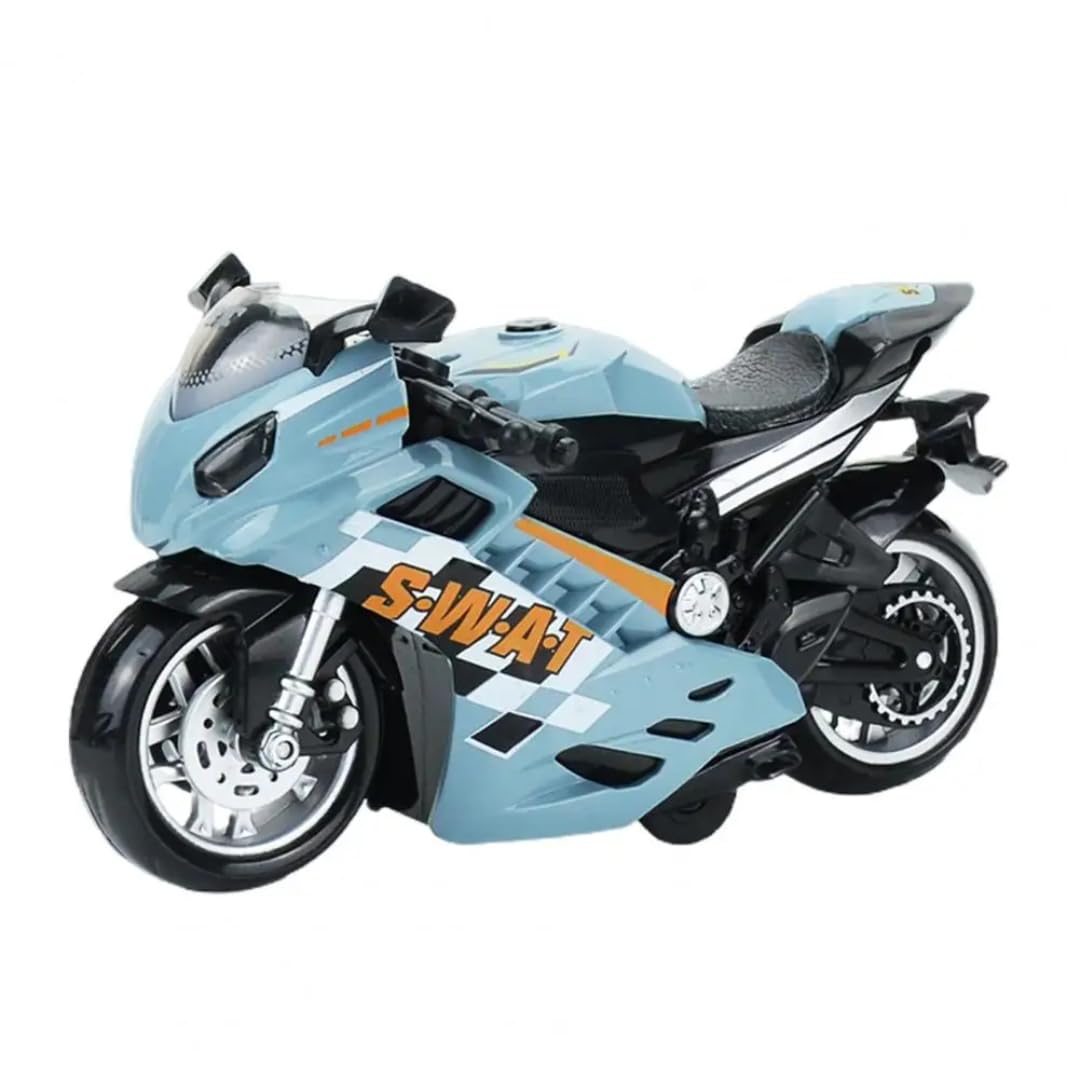 PLUSPOINT Diecast Motorcycle Toy Bike Scale Model Pull Back Vehicles Alloy Simulation Superbike Alloy Tank, Look Alike Models Also for Car Dashboard, Kids, Adult