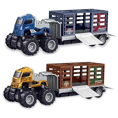 WHITE BIRD Friction Powered Fire Rescue Transport Truck Toy for Kids Boys Die cast Alloy Fire Fighter Truck with Rotating Ladder Crane Toys Pull Back Miniature Vehicle Gift (Multicolor)