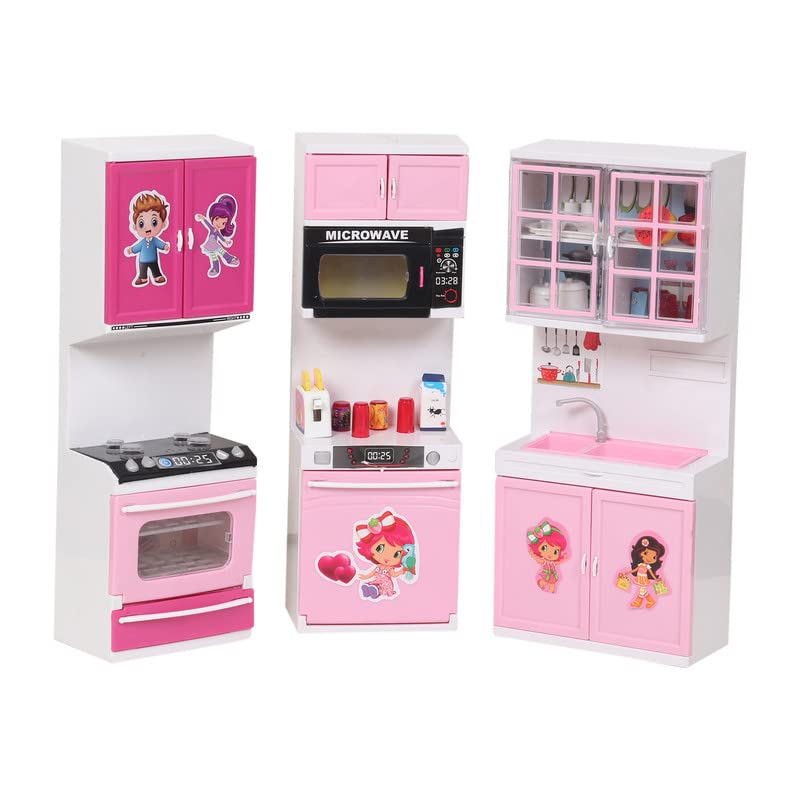 VGRASSP Musical Kitchen Set Toy for Kids Girl with Sound and Light Up Stove Interactive Kitchen cooking Toy Set