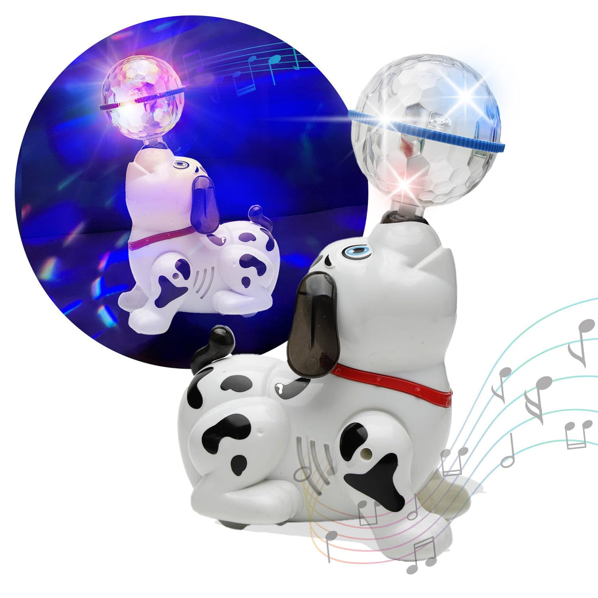 Gooyo 360 ° Rotating Dancing Dog Toy with LED Flashing Lights & Dynamic Sound for Kids