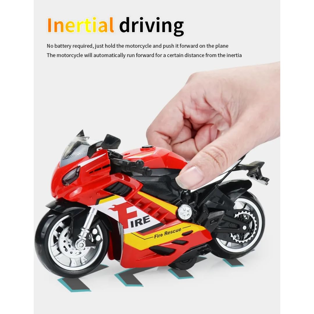 PLUSPOINT Diecast Motorcycle Toy Bike Scale Model Pull Back Vehicles Alloy Simulation Superbike Alloy Tank, Look Alike Models Also for Car Dashboard, Kids, Adult