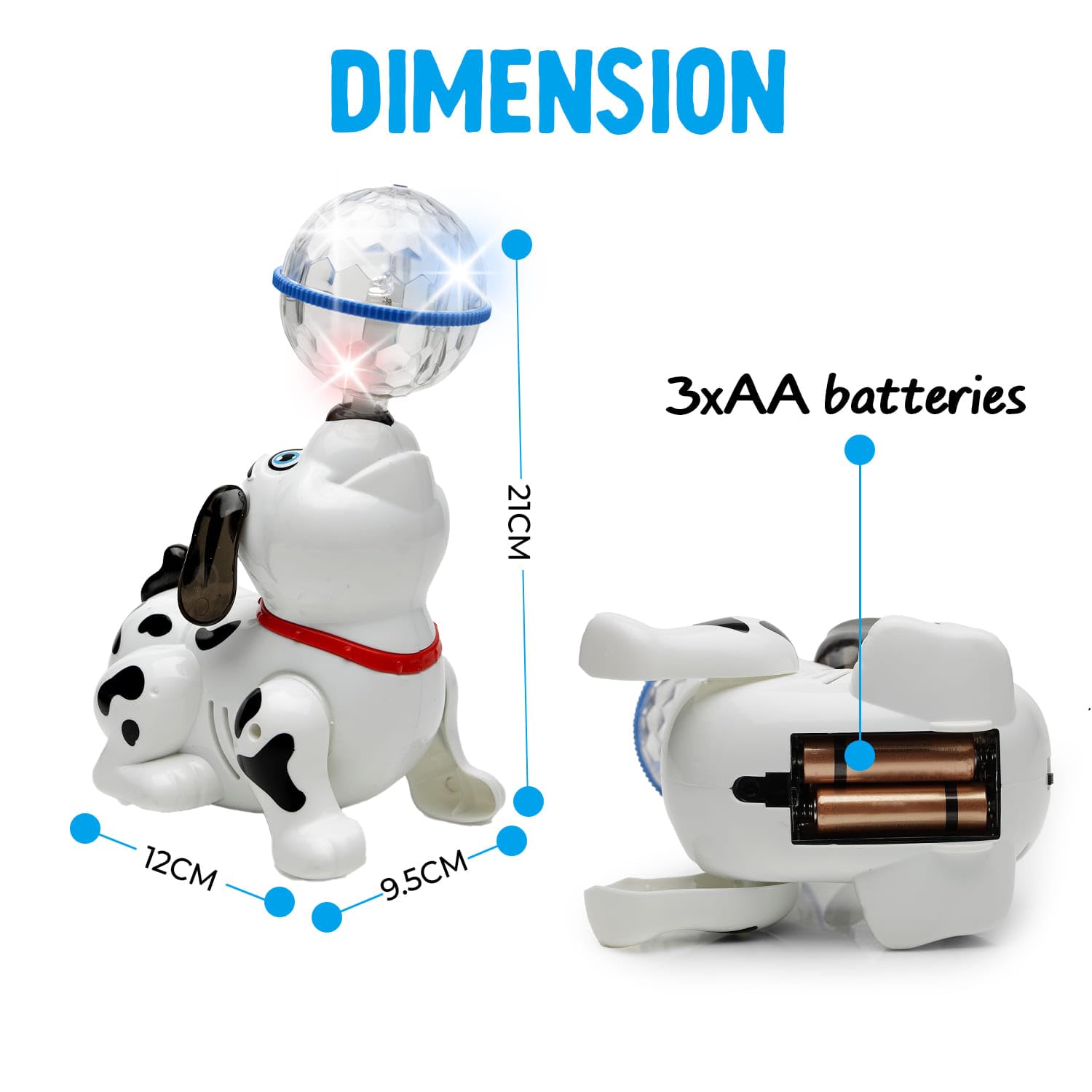 Gooyo 360 ° Rotating Dancing Dog Toy with LED Flashing Lights & Dynamic Sound for Kids