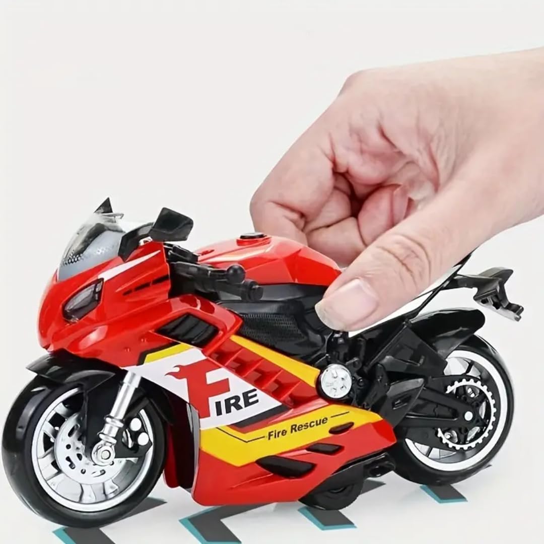 PLUSPOINT Diecast Motorcycle Toy Bike Scale Model Pull Back Vehicles Alloy Simulation Superbike Alloy Tank, Look Alike Models Also for Car Dashboard, Kids, Adult