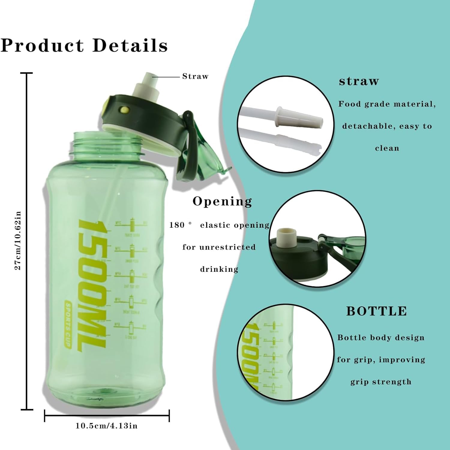 SADVIDHYA Plastic 2 L Capacity Belt Straw Transparent Motivational Water Bottles With Time Marker Leak Proof & Break-Proof, Best Usage For Office/College/Gym/Travel Bottle Bpa-Free Fitness Sports