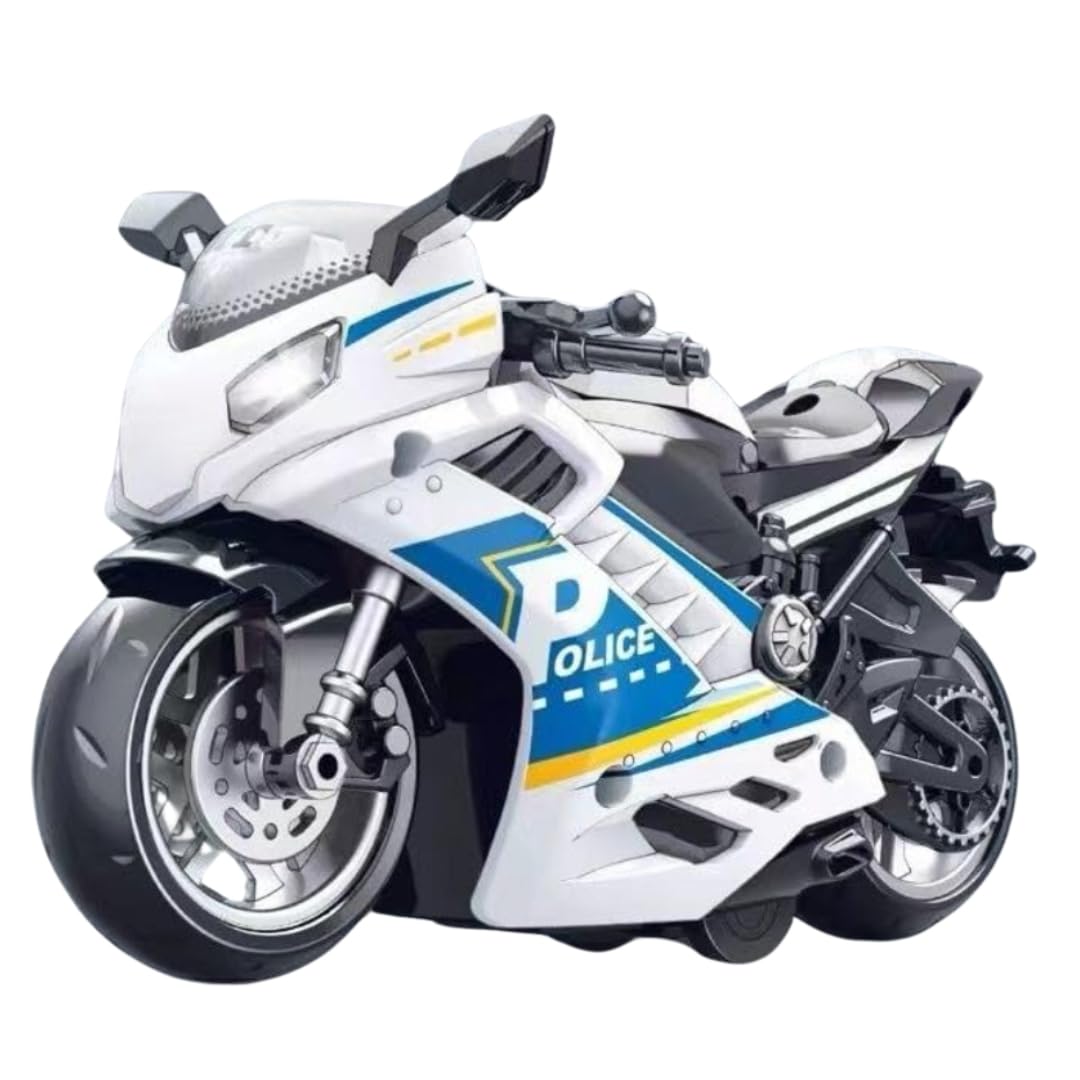 PLUSPOINT Diecast Motorcycle Toy Bike Scale Model Pull Back Vehicles Alloy Simulation Superbike Alloy Tank, Look Alike Models Also for Car Dashboard, Kids, Adult