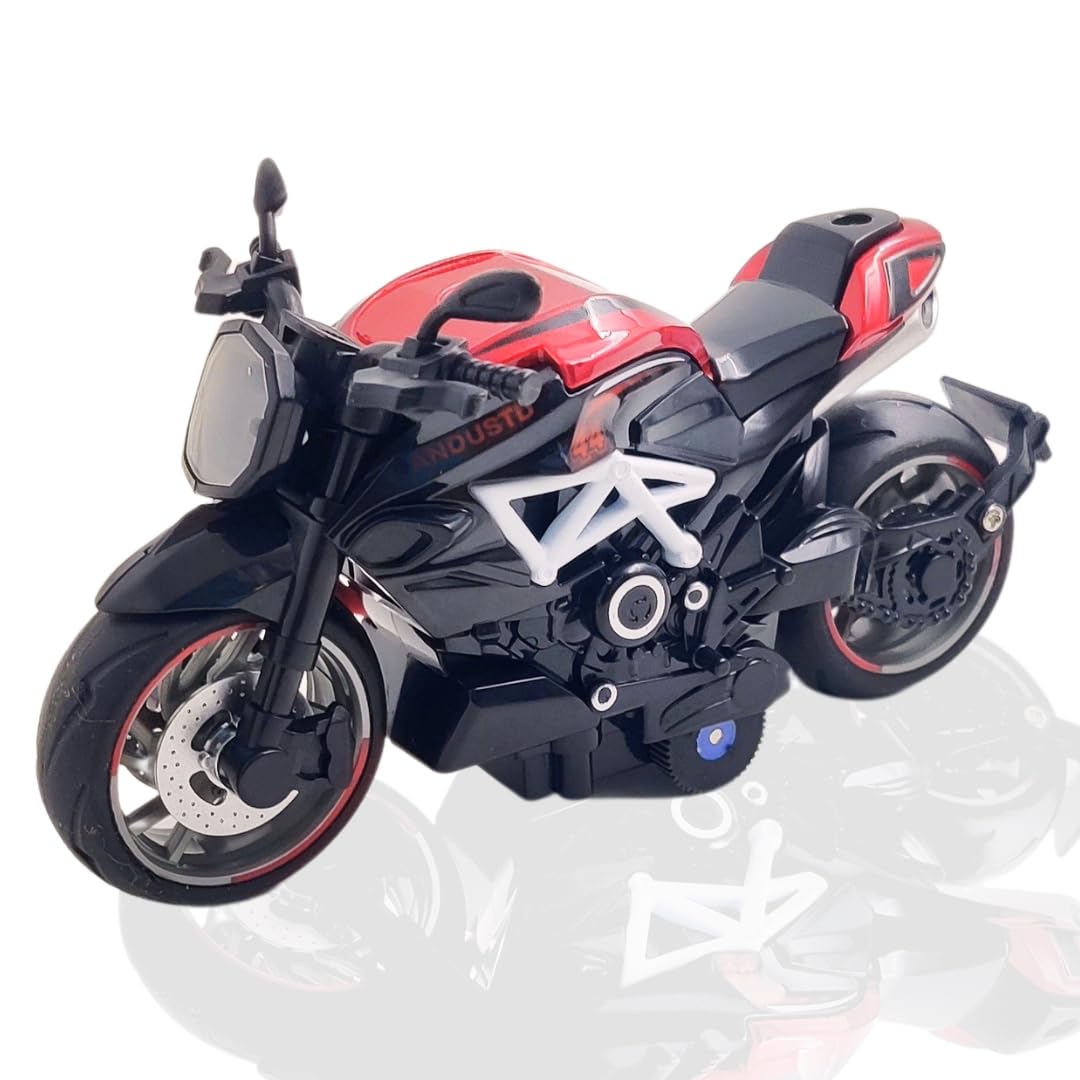 PLUSPOINT Diecast Motorcycle Toy Bike Scale Model Pull Back Vehicles Alloy Simulation Superbike Alloy Tank, Look Alike Models Also for Car Dashboard, Kids, Adult