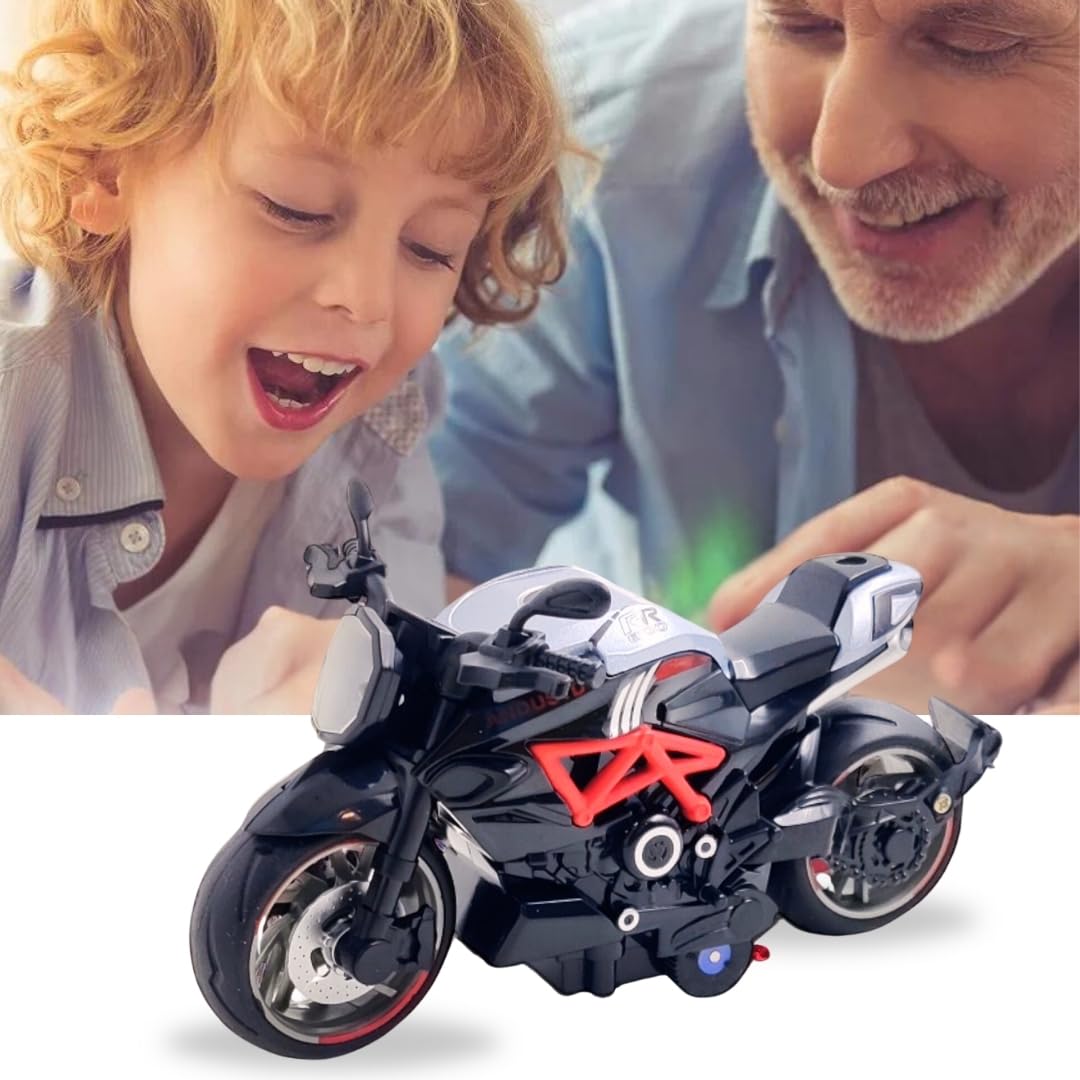 PLUSPOINT Diecast Motorcycle Toy Bike Scale Model Pull Back Vehicles Alloy Simulation Superbike Alloy Tank, Look Alike Models Also for Car Dashboard, Kids, Adult