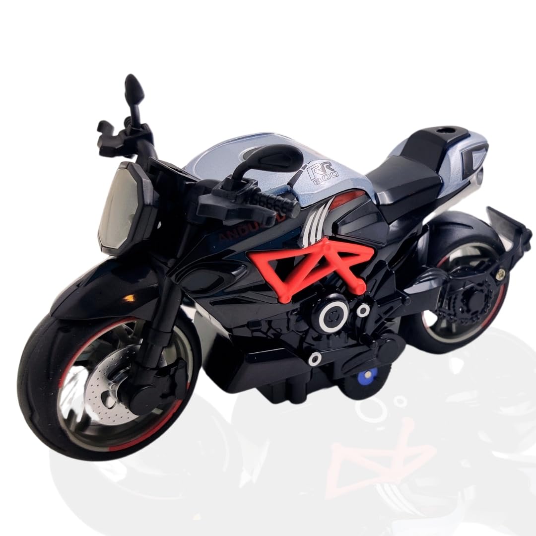 PLUSPOINT Diecast Motorcycle Toy Bike Scale Model Pull Back Vehicles Alloy Simulation Superbike Alloy Tank, Look Alike Models Also for Car Dashboard, Kids, Adult