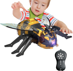 Ramokdu Remote Control BEE, Realistic Robot Bee with Spray/Lights/Music Effect, Kids Wireless Remote Control Toy, Gifts for 8 9 10 11 12 Year Old Kids, Birthday Party Joke Pranks