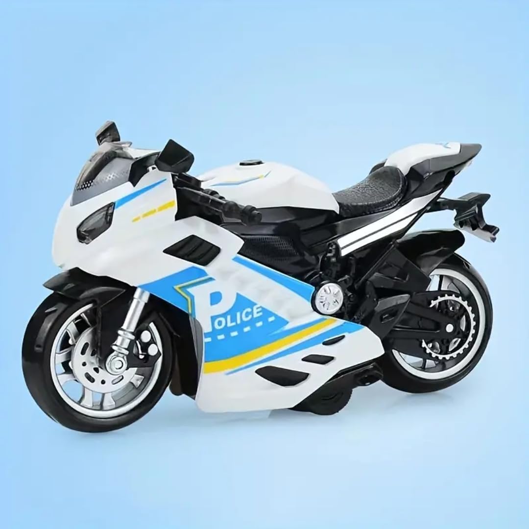 PLUSPOINT Diecast Motorcycle Toy Bike Scale Model Pull Back Vehicles Alloy Simulation Superbike Alloy Tank, Look Alike Models Also for Car Dashboard, Kids, Adult