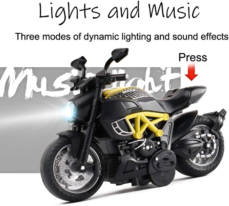 PLUSPOINT Diecast Motorcycle Toy Bike Scale Model Pull Back Vehicles Alloy Simulation Superbike Alloy Tank, Look Alike Models Also for Car Dashboard, Kids, Adult