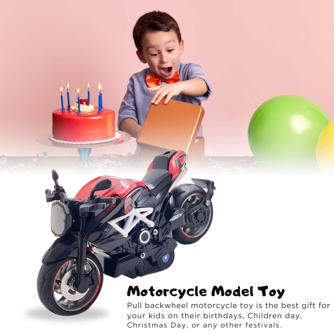 PLUSPOINT Diecast Motorcycle Toy Bike Scale Model Pull Back Vehicles Alloy Simulation Superbike Alloy Tank, Look Alike Models Also for Car Dashboard, Kids, Adult