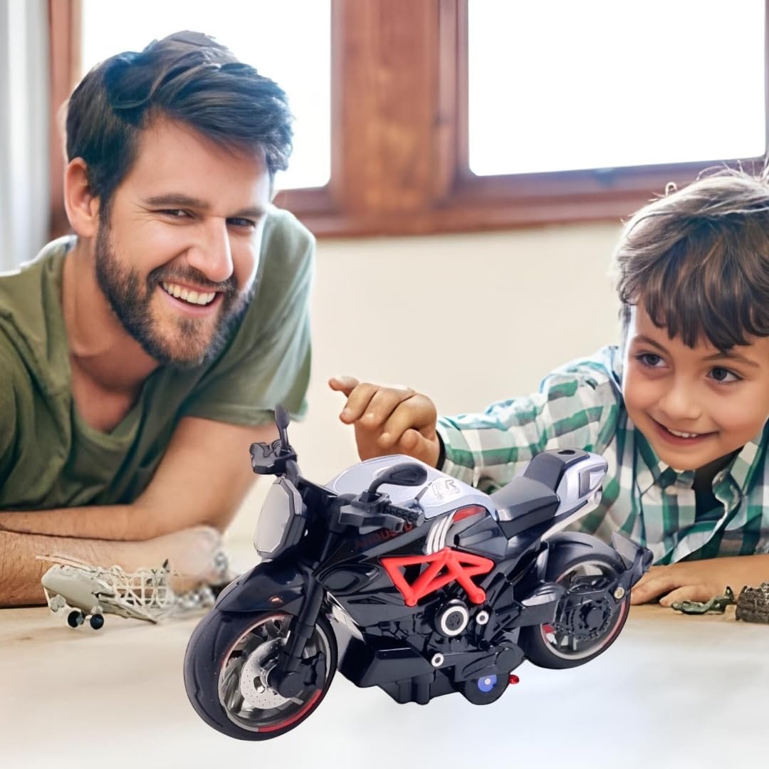 PLUSPOINT Diecast Motorcycle Toy Bike Scale Model Pull Back Vehicles Alloy Simulation Superbike Alloy Tank, Look Alike Models Also for Car Dashboard, Kids, Adult