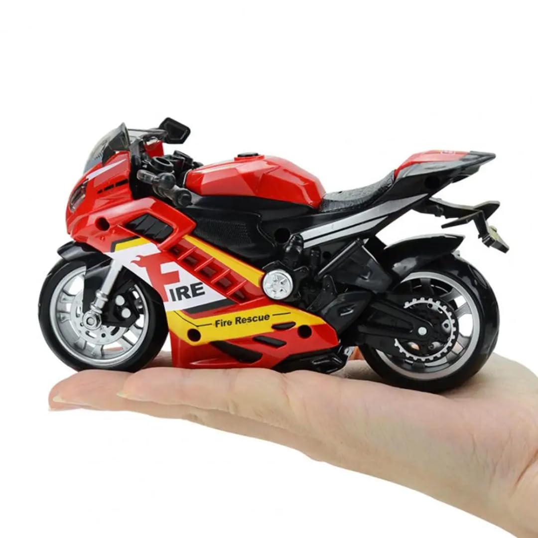 PLUSPOINT Diecast Motorcycle Toy Bike Scale Model Pull Back Vehicles Alloy Simulation Superbike Alloy Tank, Look Alike Models Also for Car Dashboard, Kids, Adult