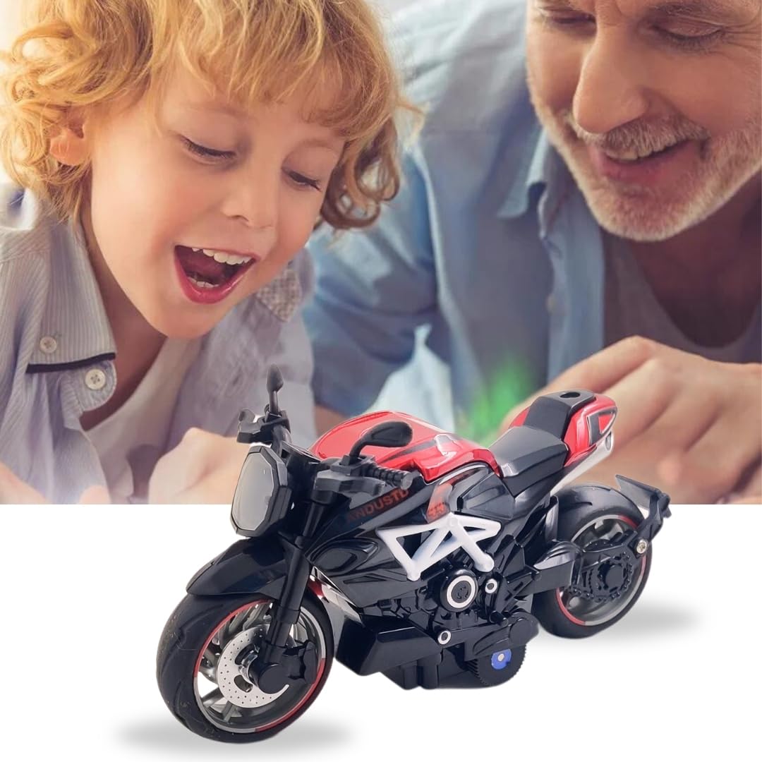 PLUSPOINT Diecast Motorcycle Toy Bike Scale Model Pull Back Vehicles Alloy Simulation Superbike Alloy Tank, Look Alike Models Also for Car Dashboard, Kids, Adult