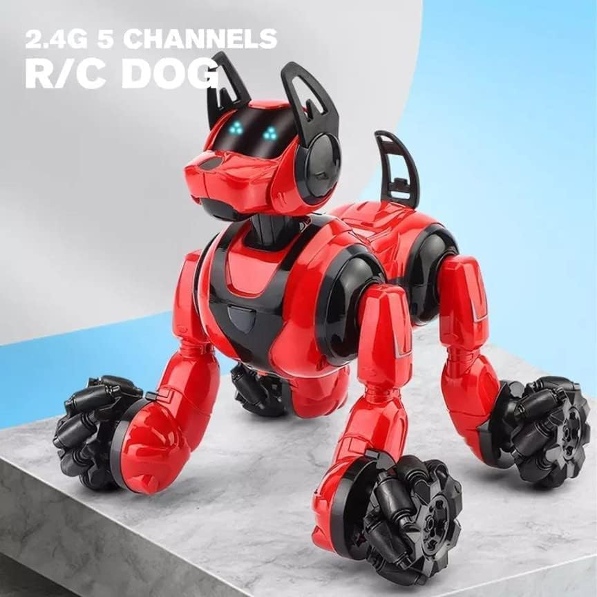 Relizaa Robot Dog for Kids, Remote Control Robot Rechargeable Programing Stunt Robo Dog with Sing, Dance, Touch Function, Robotic Dog Toy for Boys Ages 5+ Birthday Gifts, Red(Stunt Dog Pet Red)