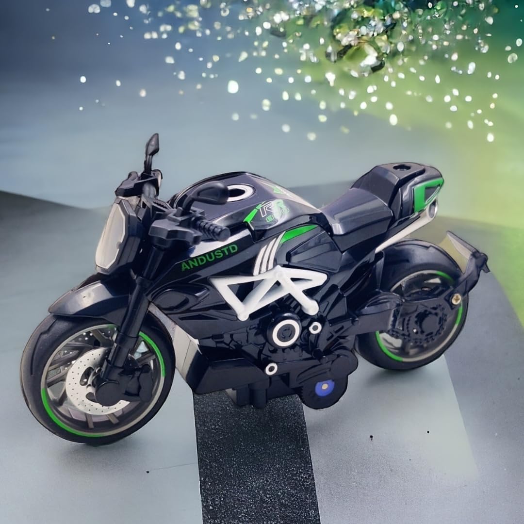 PLUSPOINT Diecast Motorcycle Toy Bike Scale Model Pull Back Vehicles Alloy Simulation Superbike Alloy Tank, Look Alike Models Also for Car Dashboard, Kids, Adult