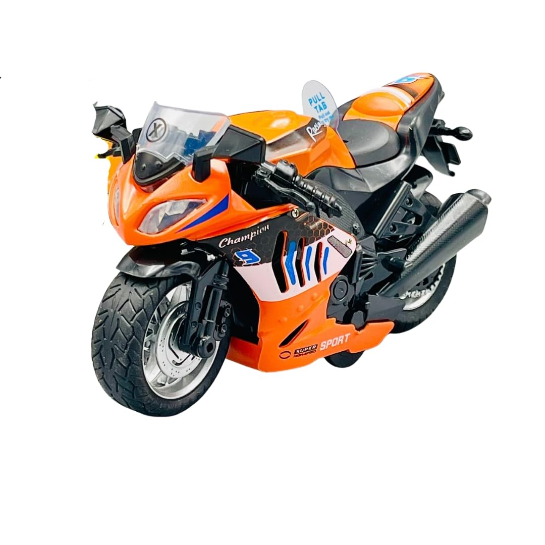 PLUSPOINT Diecast Motorcycle Toy Bike Scale Model Pull Back Vehicles Alloy Simulation Superbike Alloy Tank, Look Alike Models Also for Car Dashboard, Kids, Adult