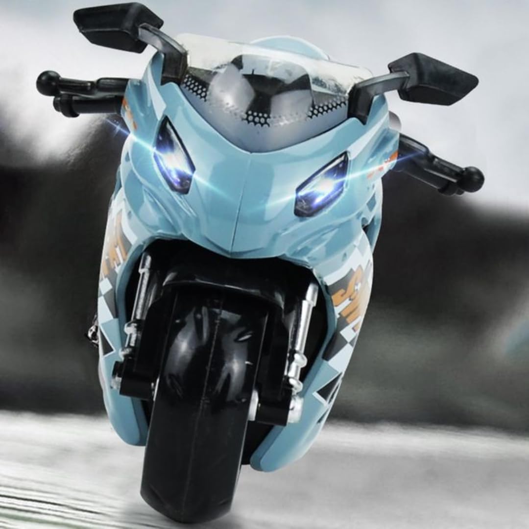 PLUSPOINT Diecast Motorcycle Toy Bike Scale Model Pull Back Vehicles Alloy Simulation Superbike Alloy Tank, Look Alike Models Also for Car Dashboard, Kids, Adult