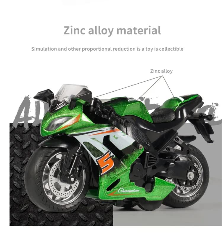 PLUSPOINT Diecast Motorcycle Toy Bike Scale Model Pull Back Vehicles Alloy Simulation Superbike Alloy Tank, Look Alike Models Also for Car Dashboard, Kids, Adult