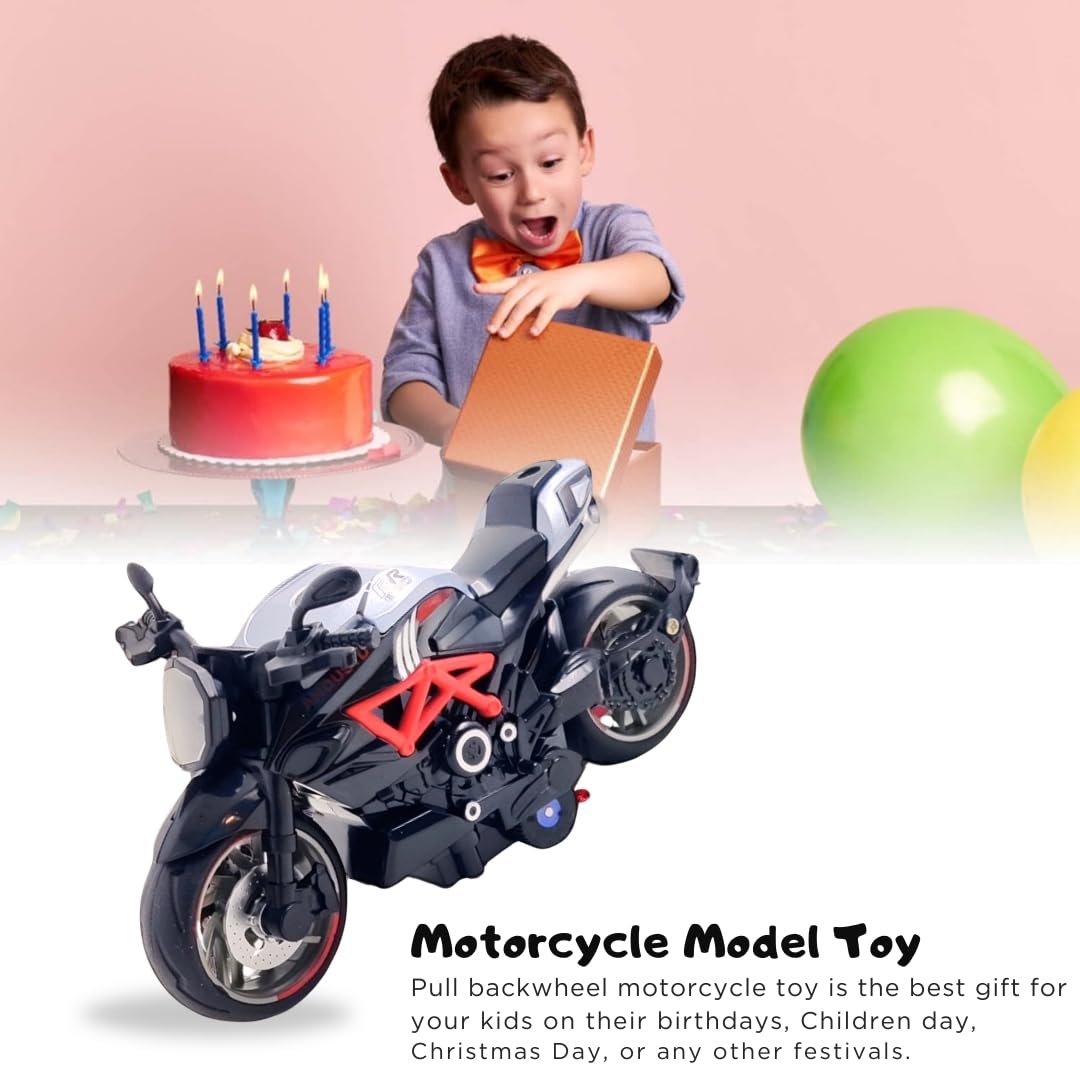 PLUSPOINT Diecast Motorcycle Toy Bike Scale Model Pull Back Vehicles Alloy Simulation Superbike Alloy Tank, Look Alike Models Also for Car Dashboard, Kids, Adult