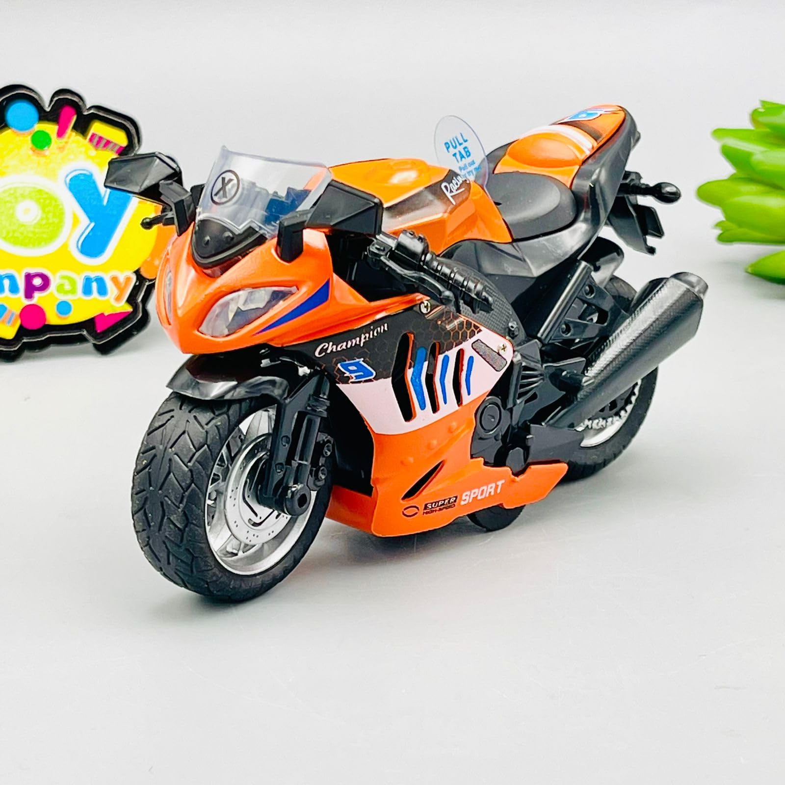 PLUSPOINT Diecast Motorcycle Toy Bike Scale Model Pull Back Vehicles Alloy Simulation Superbike Alloy Tank, Look Alike Models Also for Car Dashboard, Kids, Adult