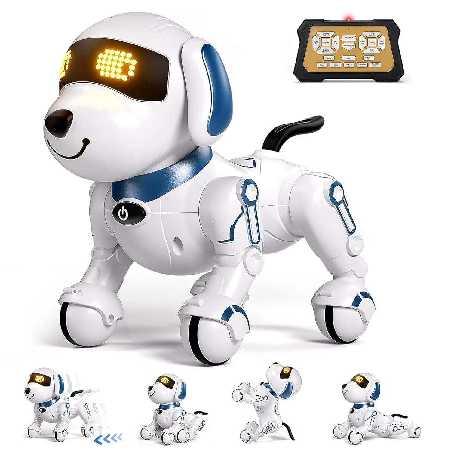 Relizaa Robot Dog for Kids, Remote Control Robot Rechargeable Programing Stunt Robo Dog with Sing, Dance, Touch Function, Robotic Dog Toy for Boys Ages 5+ Birthday Gifts, Red(Stunt Dog Pet Red)