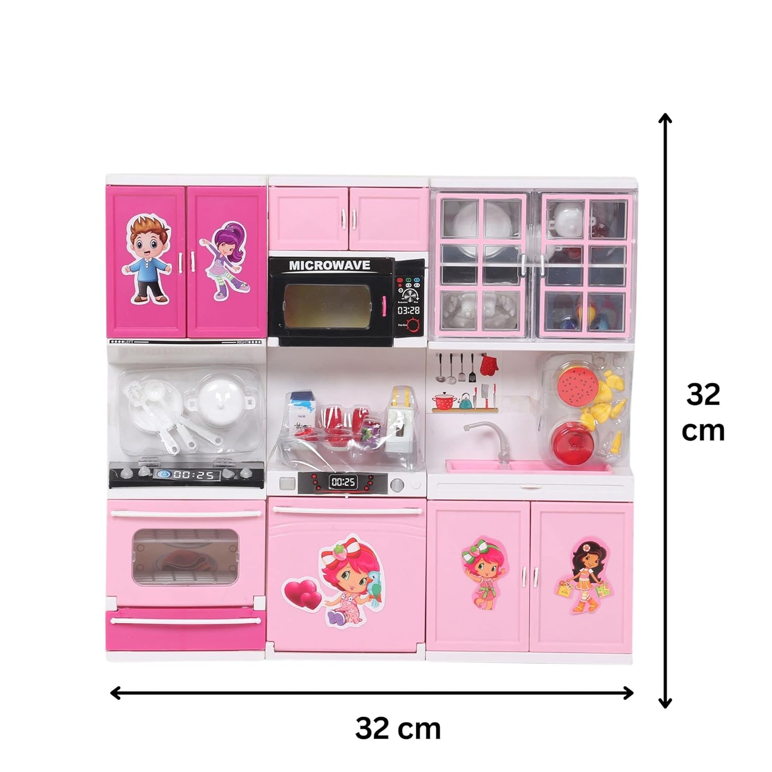 VGRASSP Musical Kitchen Set Toy for Kids Girl with Sound and Light Up Stove Interactive Kitchen cooking Toy Set