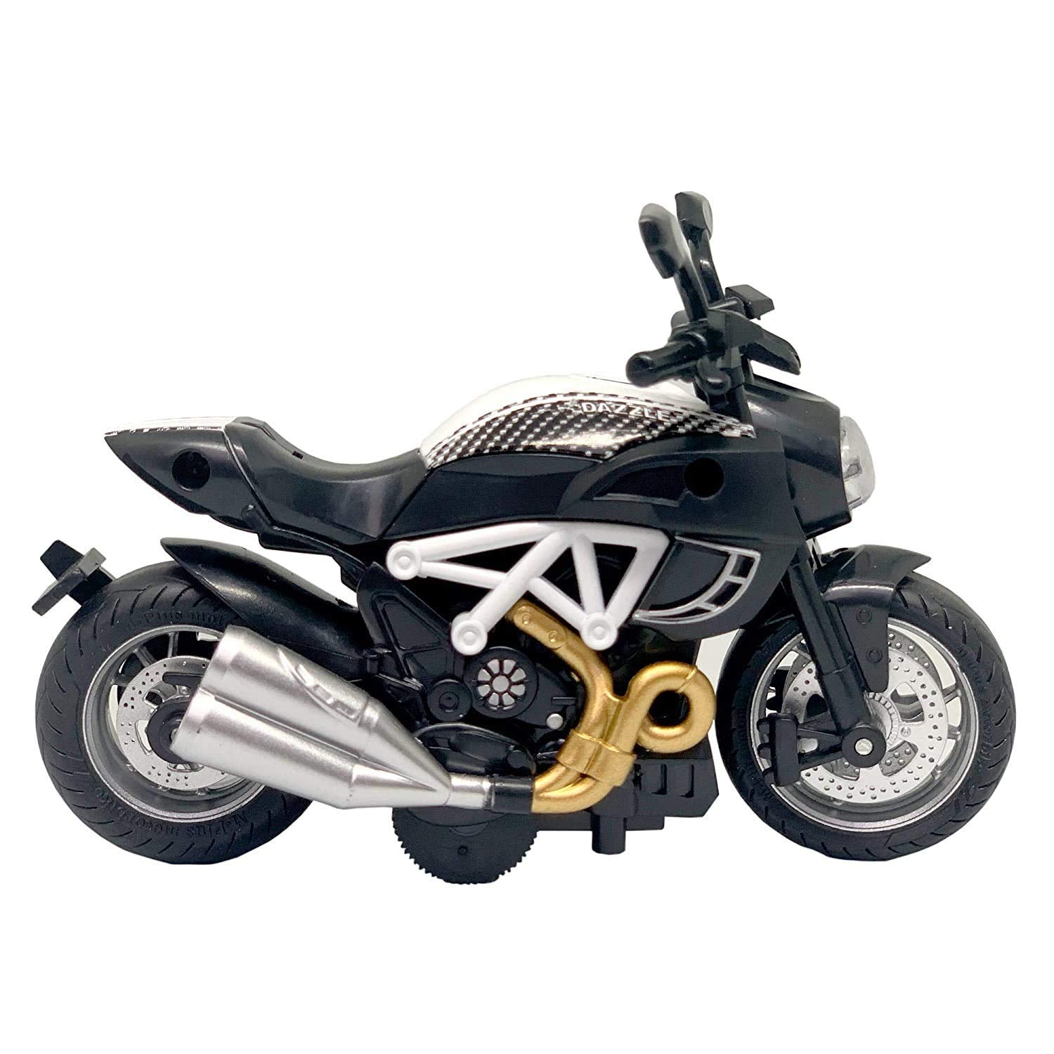 PLUSPOINT Diecast Motorcycle Toy Bike Scale Model Pull Back Vehicles Alloy Simulation Superbike Alloy Tank, Look Alike Models Also for Car Dashboard, Kids, Adult