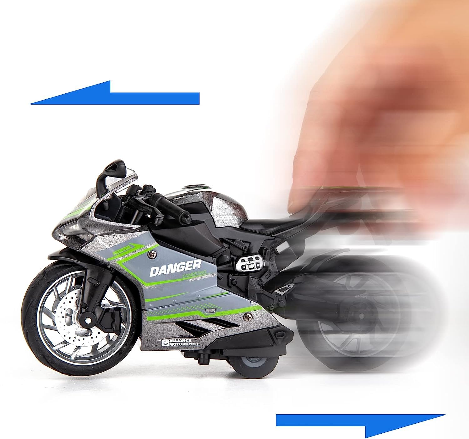 PLUSPOINT Diecast Motorcycle Toy Bike Scale Model Pull Back Vehicles Alloy Simulation Superbike Alloy Tank, Look Alike Models Also for Car Dashboard, Kids, Adult