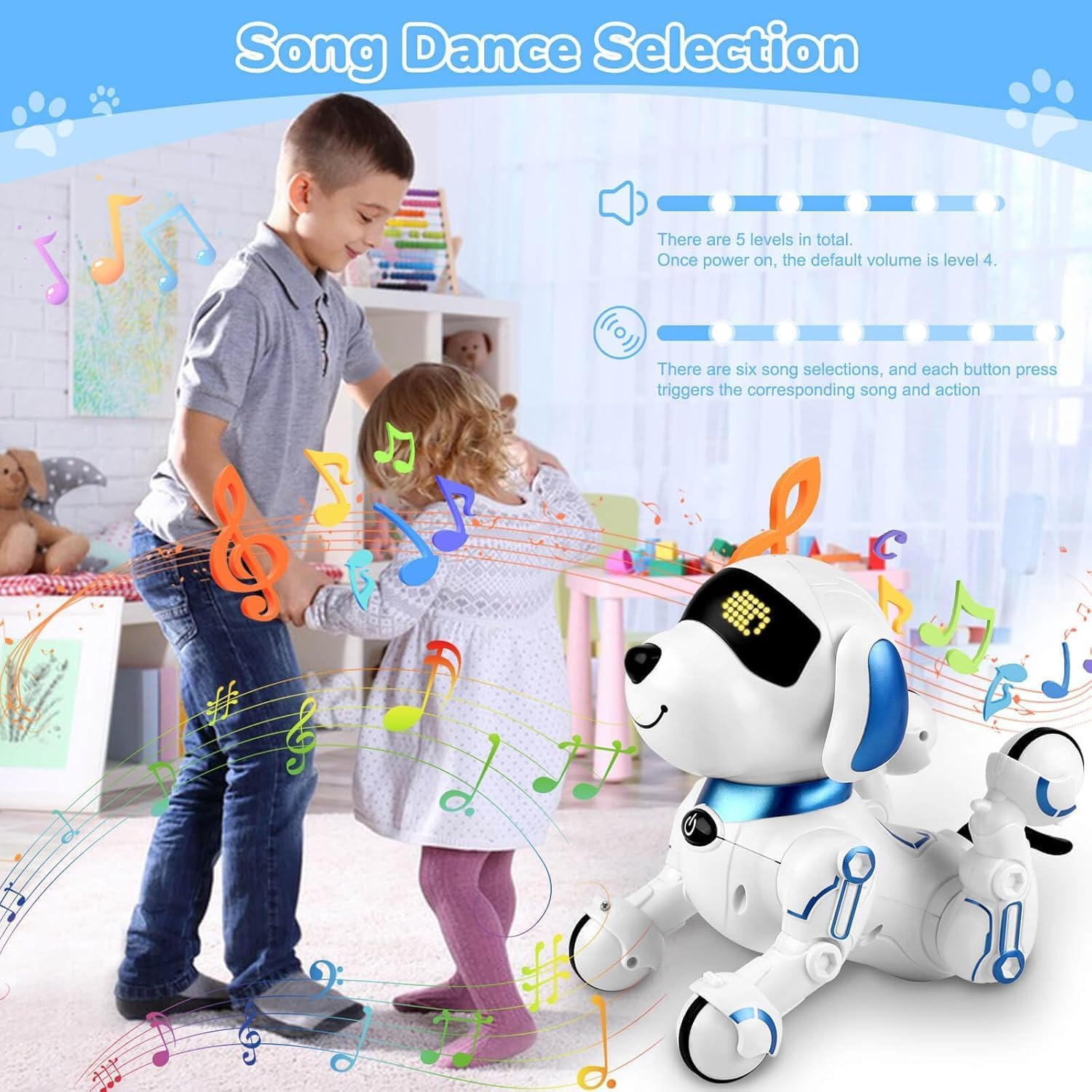 Relizaa Robot Dog for Kids, Remote Control Robot Rechargeable Programing Stunt Robo Dog with Sing, Dance, Touch Function, Robotic Dog Toy for Boys Ages 5+ Birthday Gifts, Red(Stunt Dog Pet Red)